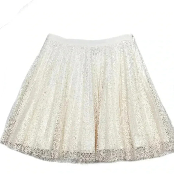Vero Moda Cream Lace Jessica Pleated Skirt - Picture 1 of 7